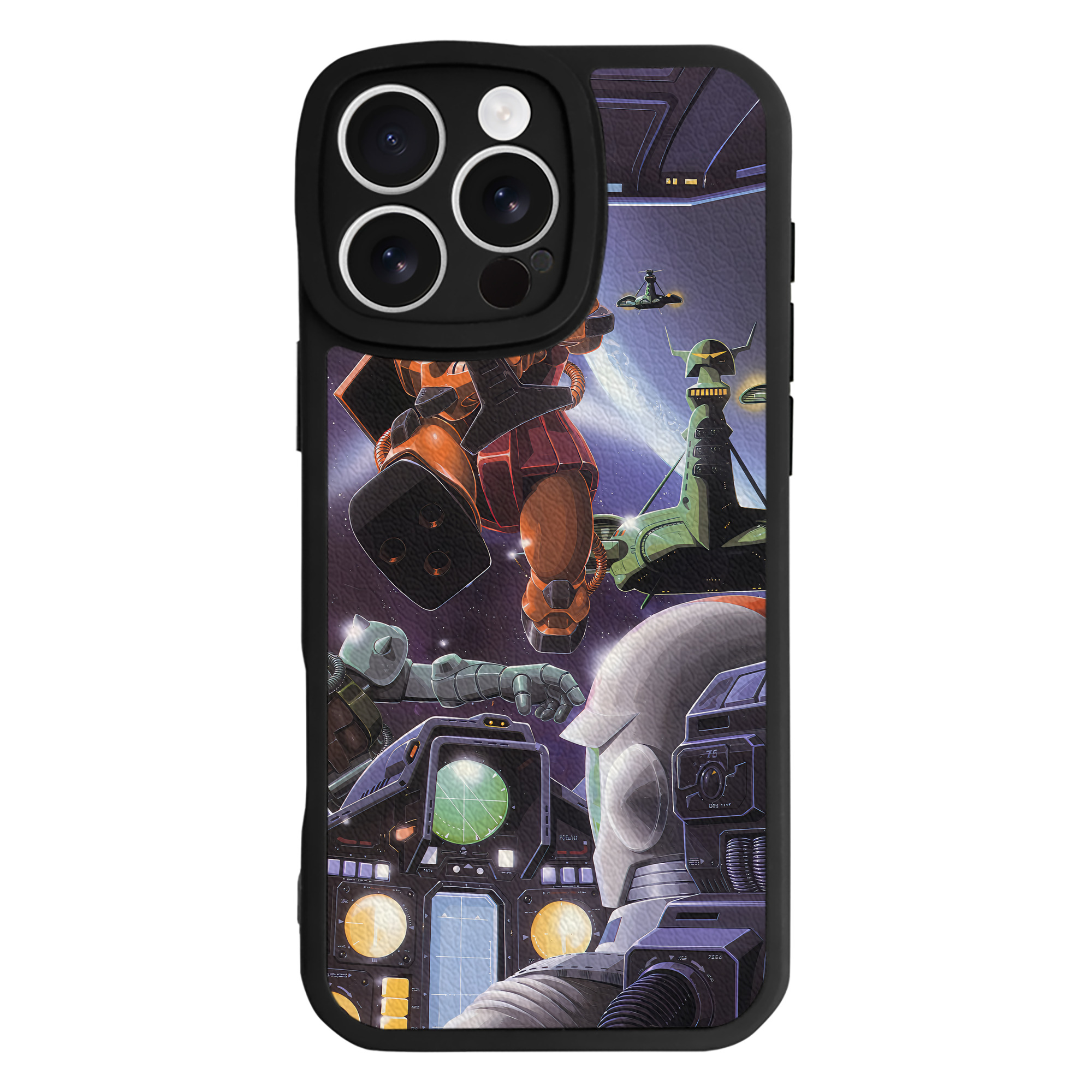 （画像用） 機動戦士ガンダム Mobile Suit Gundam 【iPhone 16シリーズ対応】シリコンスマホケース（レザー調） 材質：シリコン